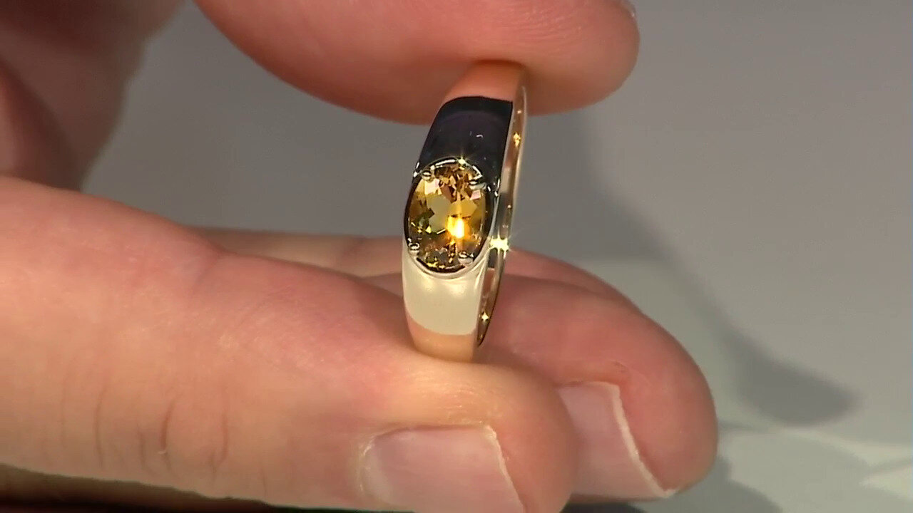 Video 9K Australian Golden Beryl Gold Ring