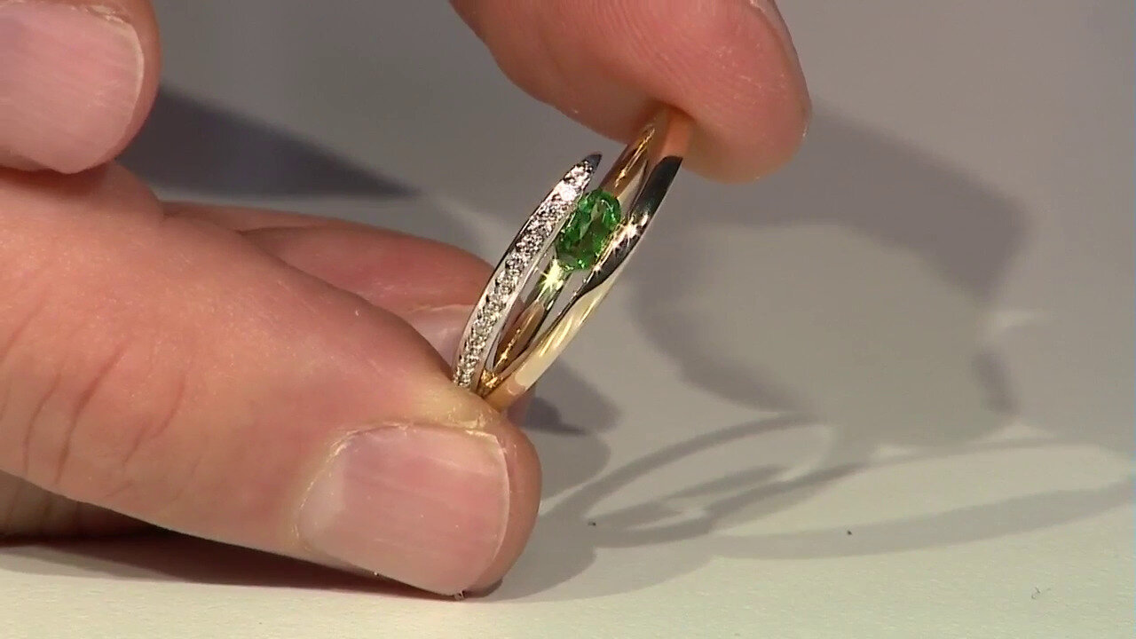 Video Anello in oro con Tsavorite AAA del Kenia