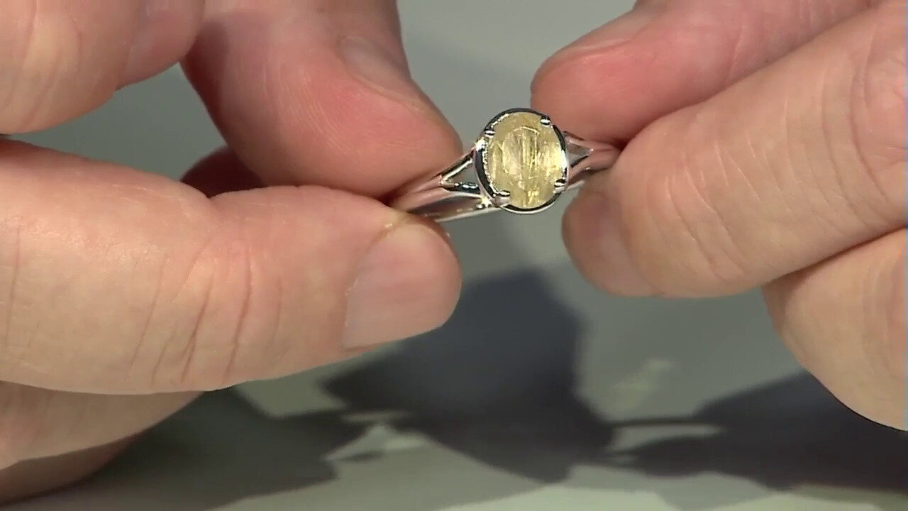 Video Bague en argent et Quartz rutile (Cheveux de Vénus)