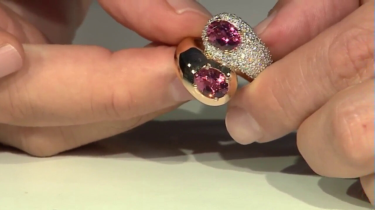 Video 14K AAA Brazilian Pink Tourmaline Gold Ring (SUHANA)