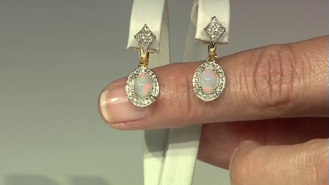 Video Welo Opal Silver Earrings