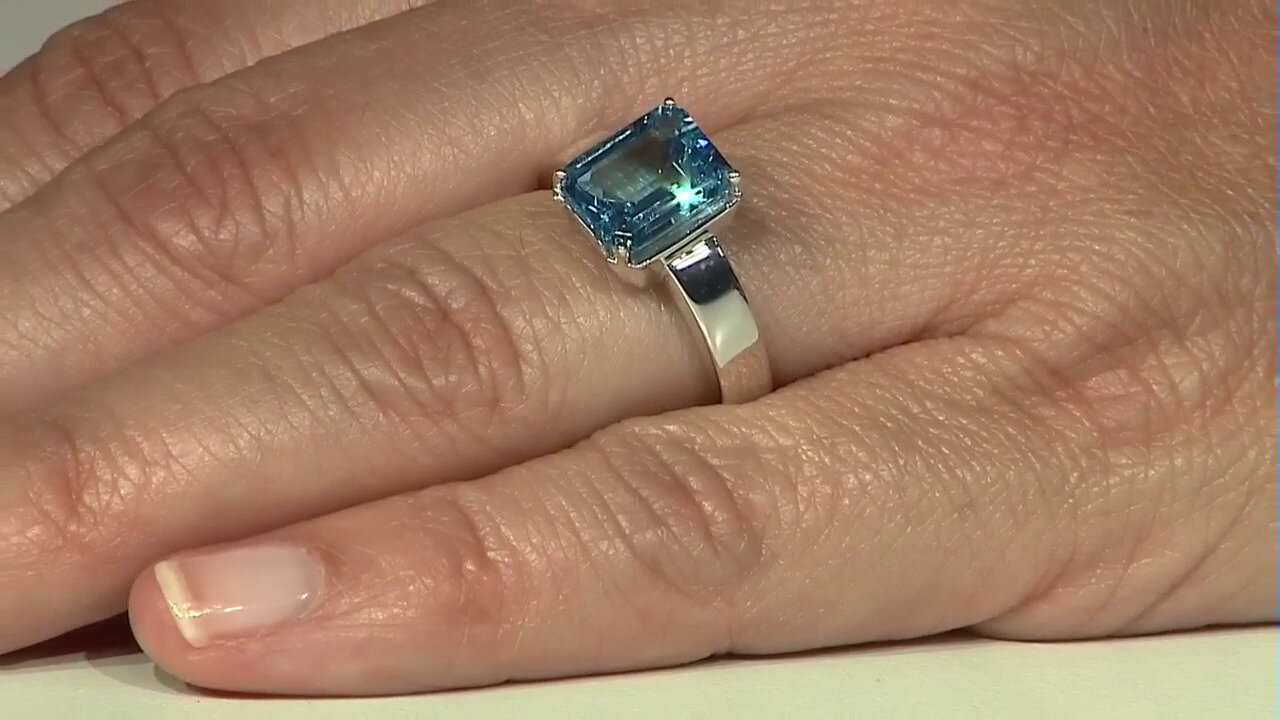 Video Bague en argent et Topaze bleu Suisse (Pallanova)