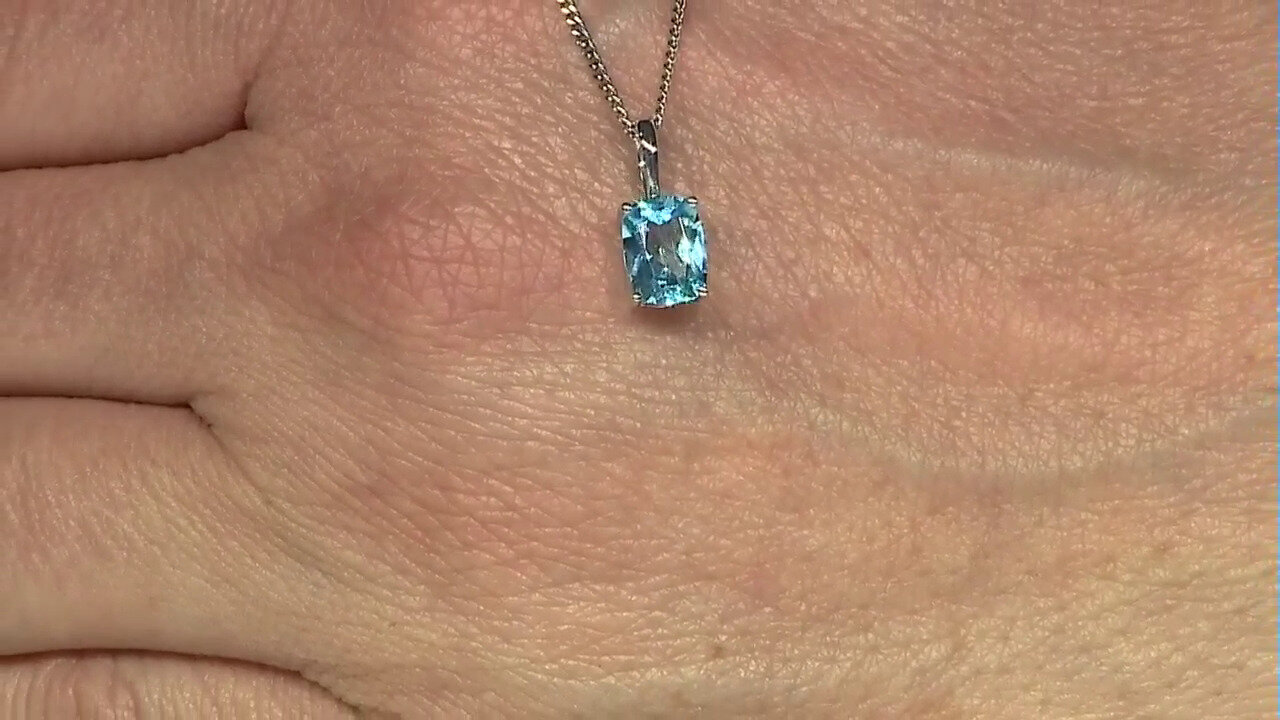 Video Swiss Blue Topaz Silver Pendant