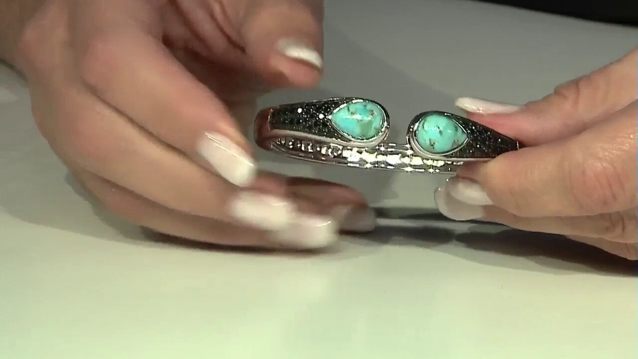 Video Brazalete en plata con Turquesa azul del Mohave Kingman