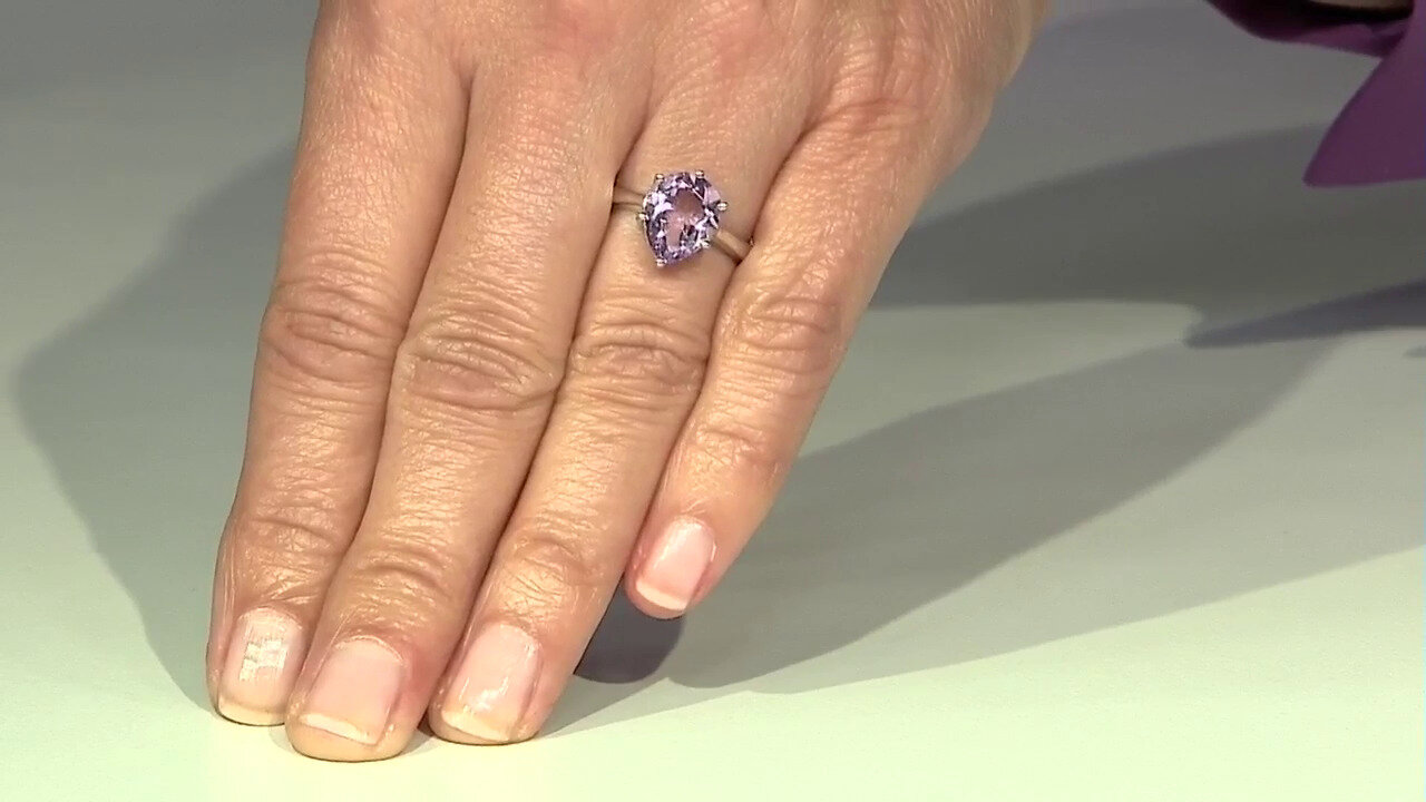 Video Rose de France Amethyst Silver Ring