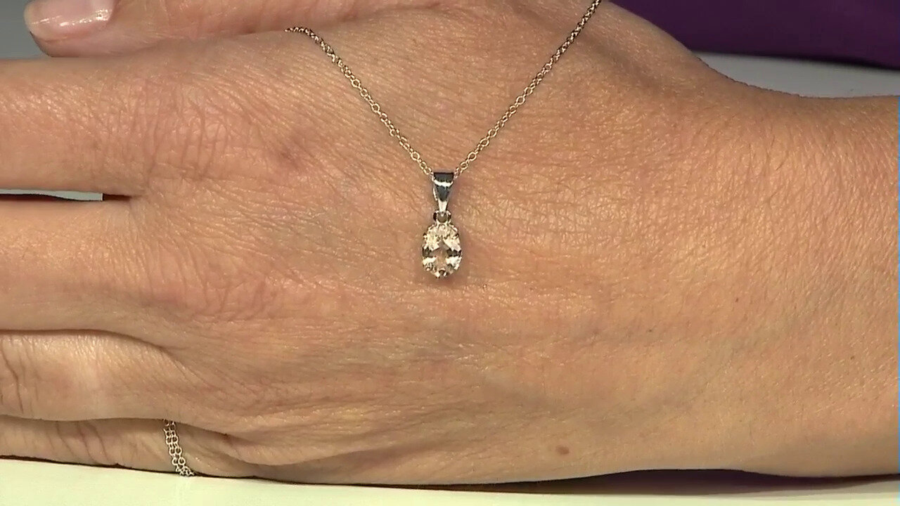 Video Morganite Silver Necklace