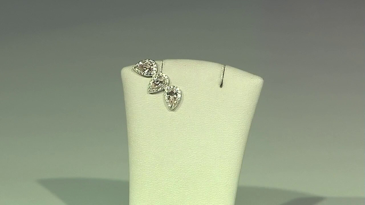 Video Morganite Silver Earrings