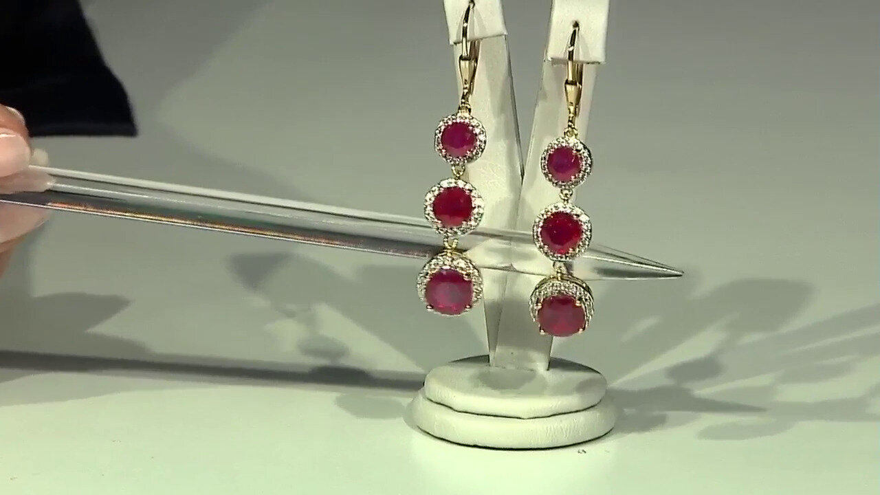 Video Boucles d'oreilles en argent et Rubis de Madagascar