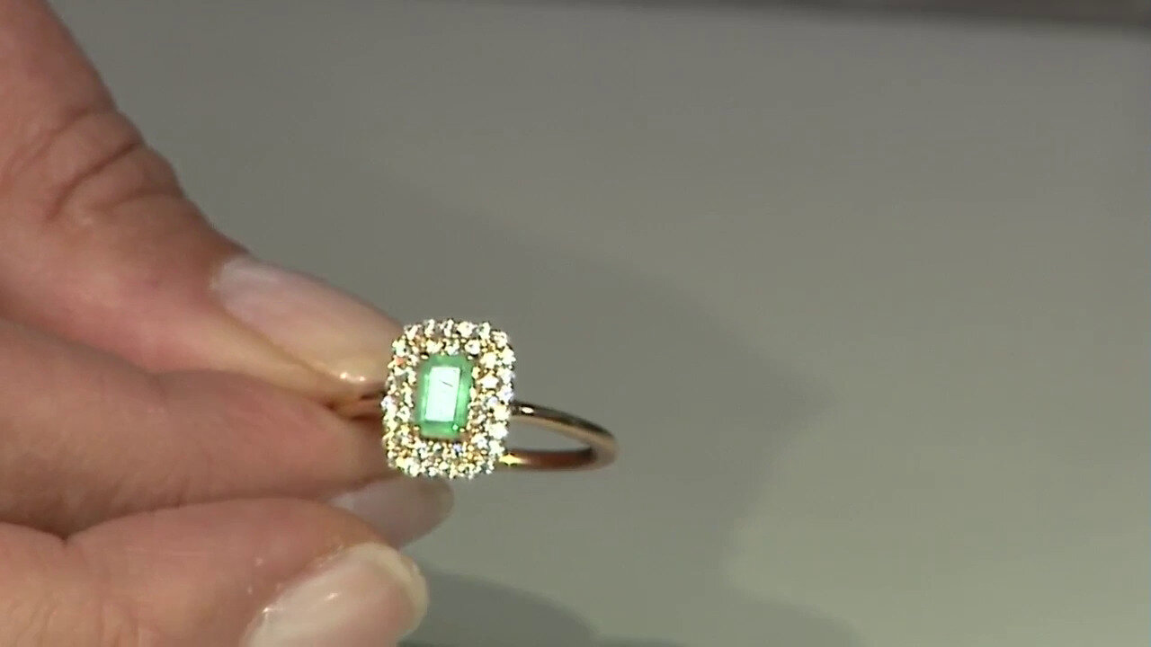 Video Anillo en oro con Esmeralda de Colombia