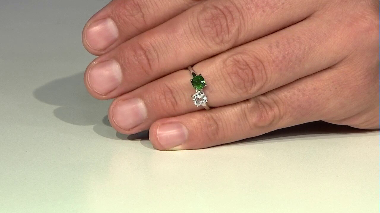 Video Bague en argent et Diopside de Russie