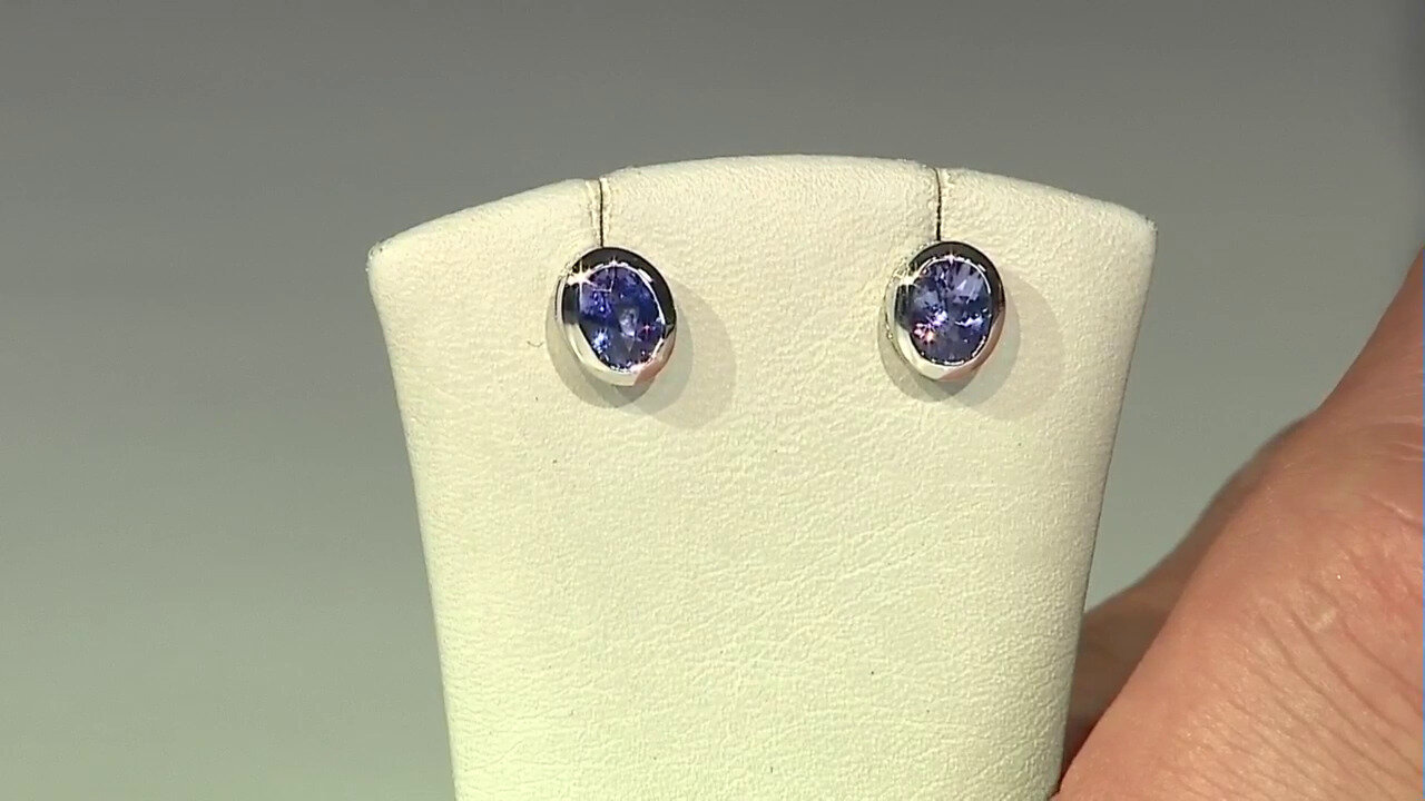 Video Tanzanite Silver Earrings