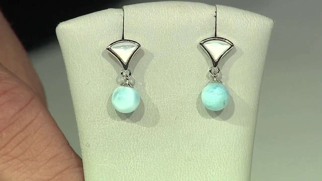 Video Pendientes en plata con Larimar