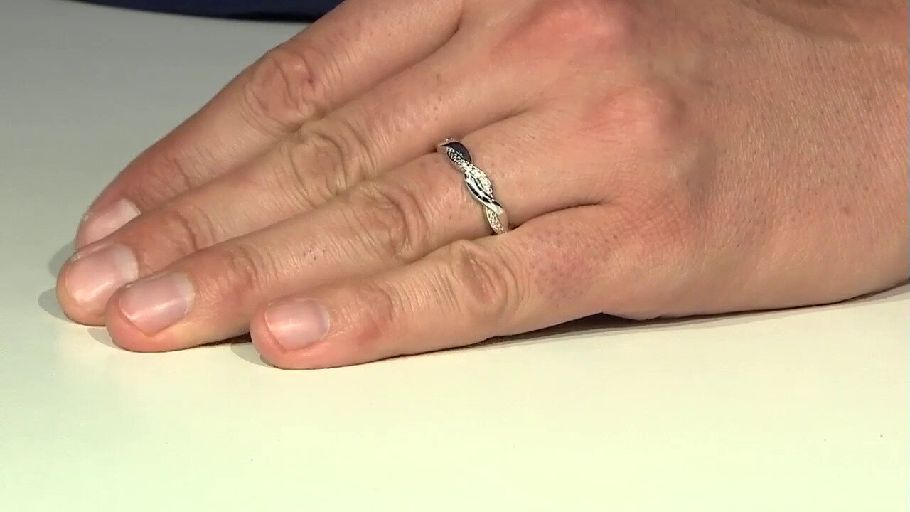 Video Zilveren ring met I3 (I) Diamanten