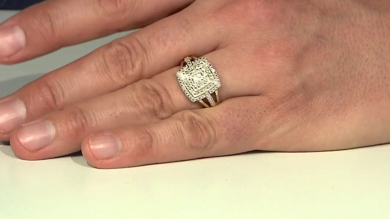 Video Zilveren ring met I3 (I) Diamanten