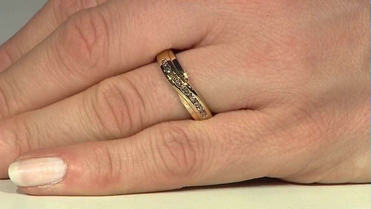 Video Zilveren ring met I2 Champagne Diamanten