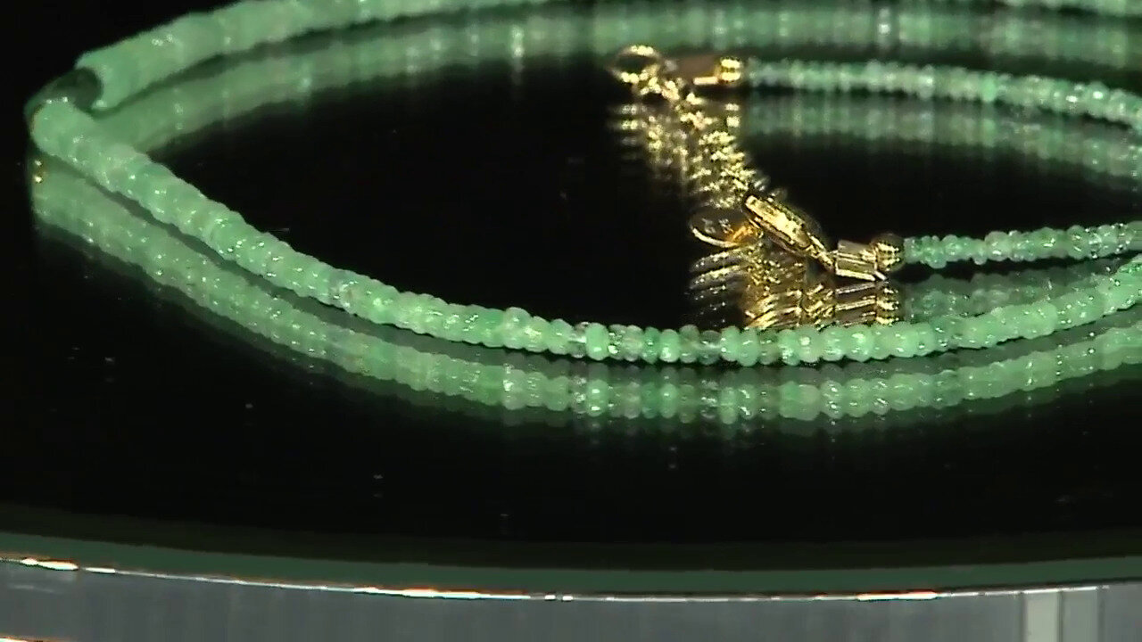 Video Zambian Emerald Silver Necklace (Riya)