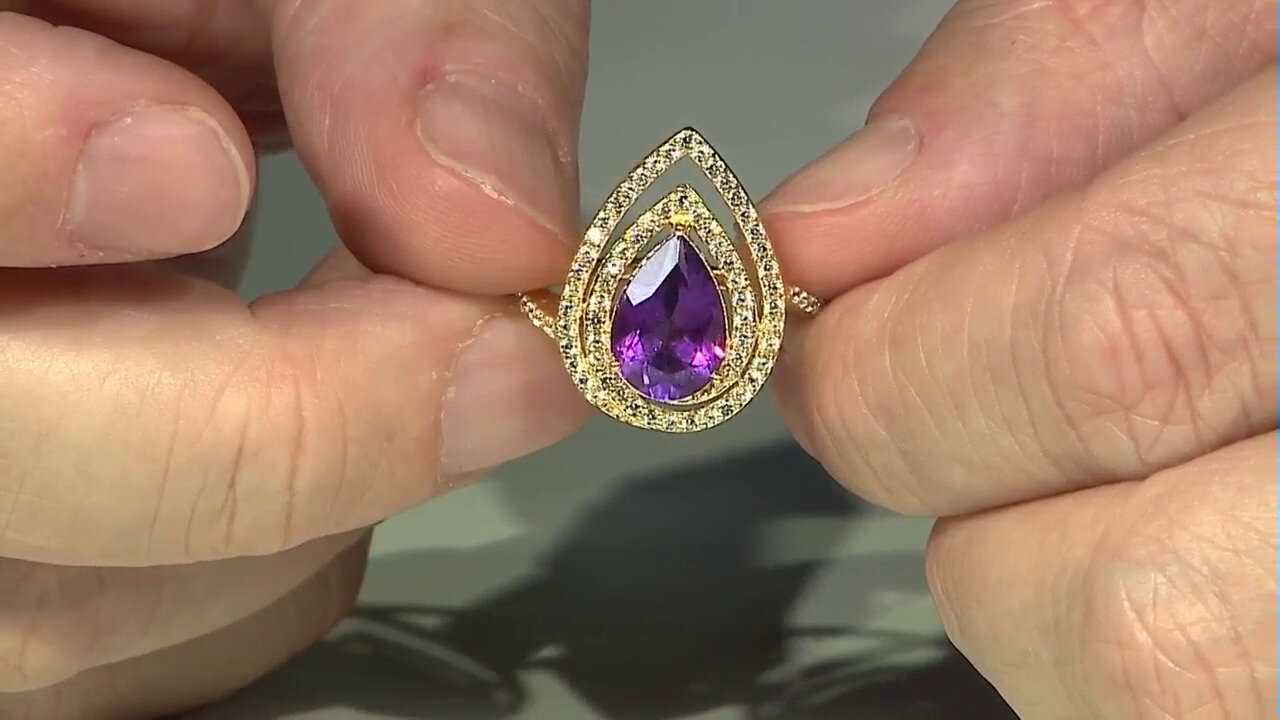 Video Siberian Amethyst Silver Ring