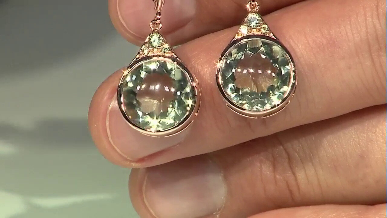 Video 9K Green Amethyst Gold Earrings (KM by Juwelo)