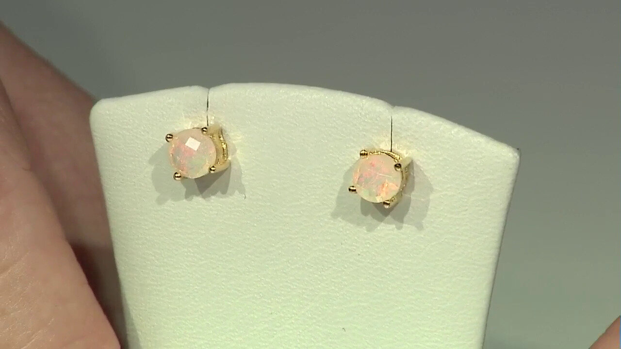 Video Welo Opal Silver Earrings