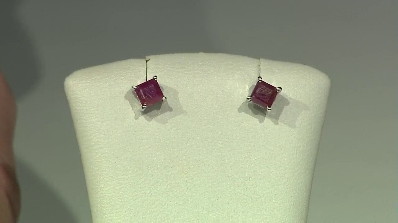 Video Boucles d'oreilles en argent et Rubis