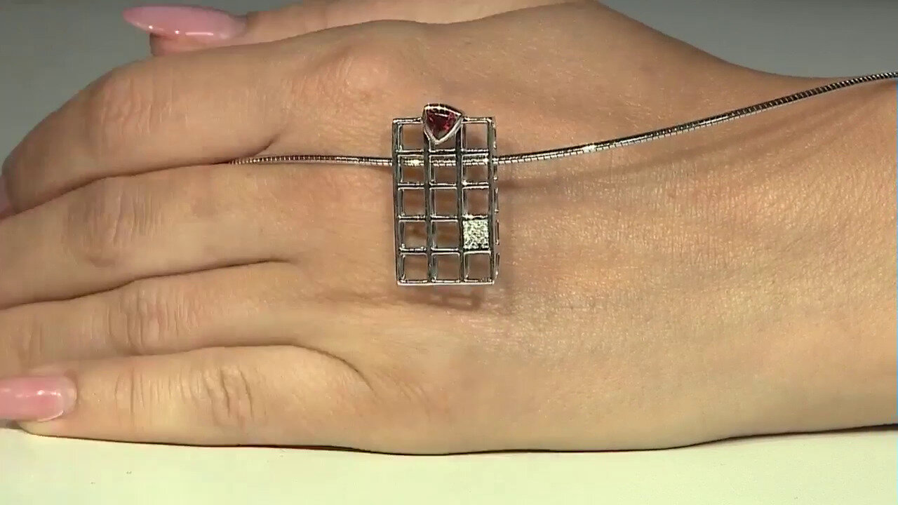 Video Red Zircon Silver Pendant (MONOSONO COLLECTION)