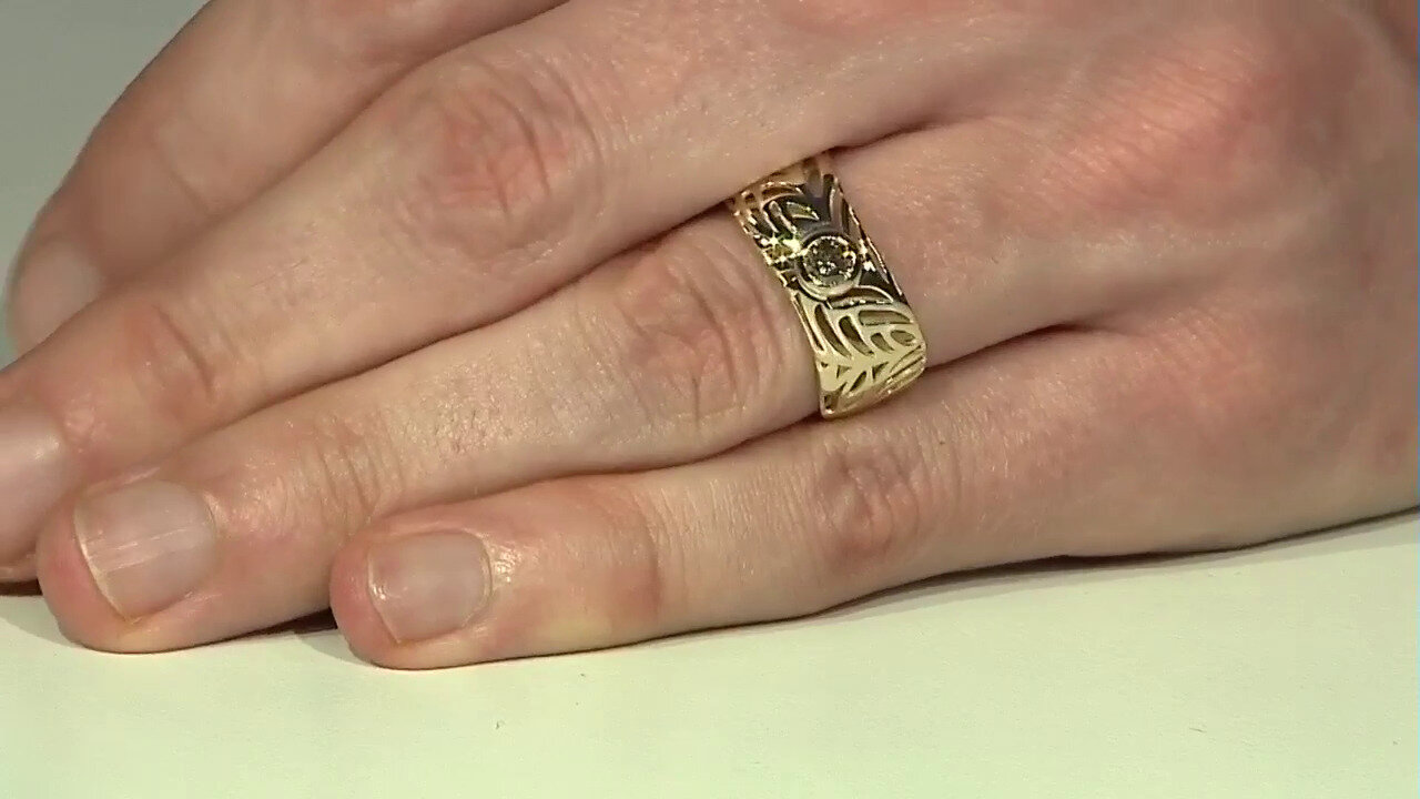 Video 9K I2 Champagne Diamond Gold Ring (Ornaments by de Melo)