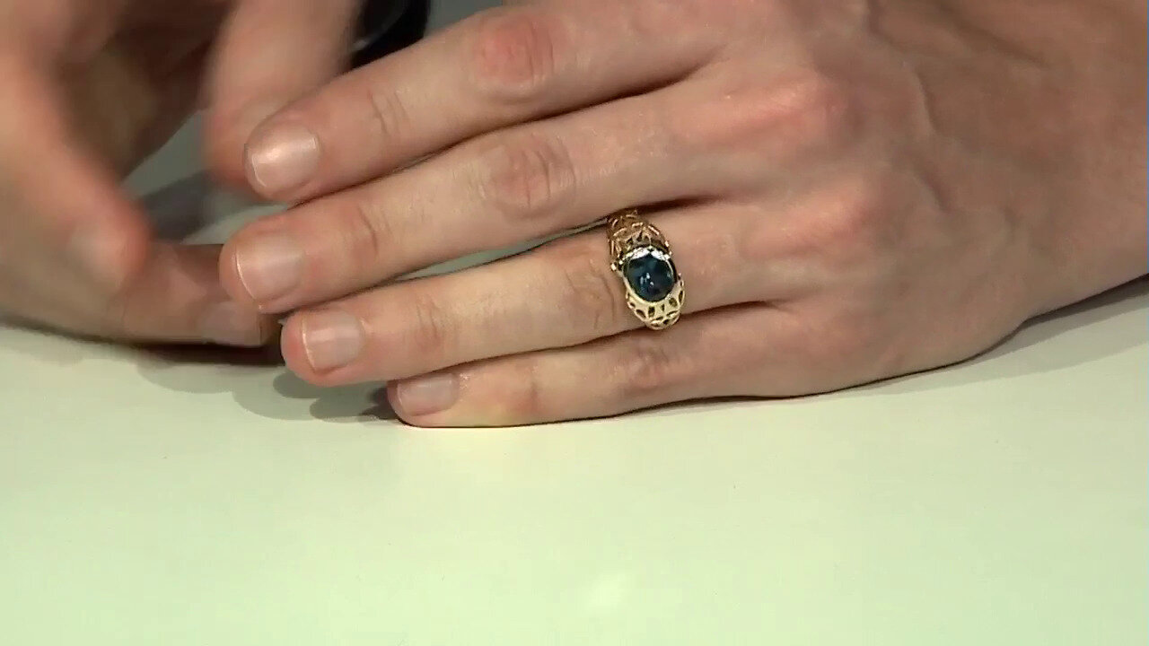 Video Anillo en oro con Topacio azul de Londres (Ornaments by de Melo)