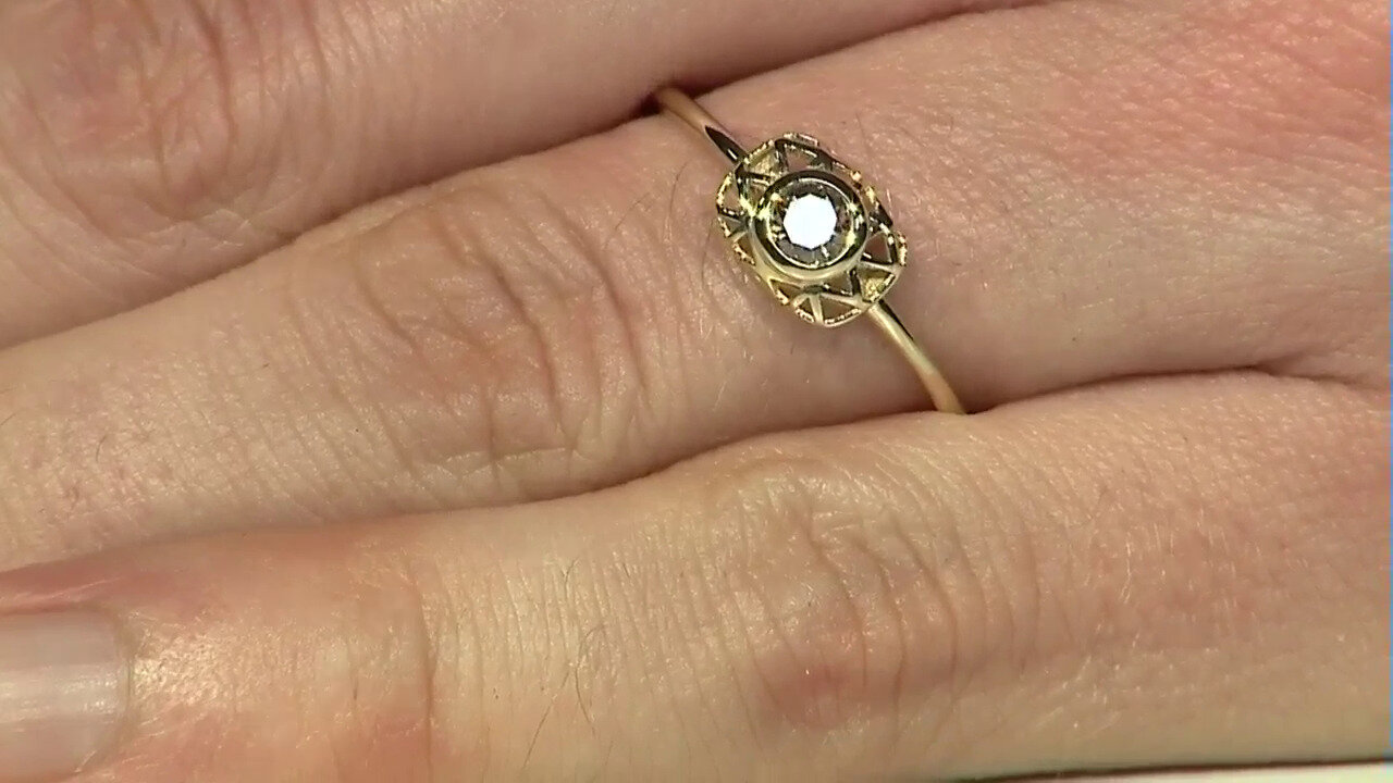 Video Gouden ring met een I2 Champagne Diamant (Ornaments by de Melo)