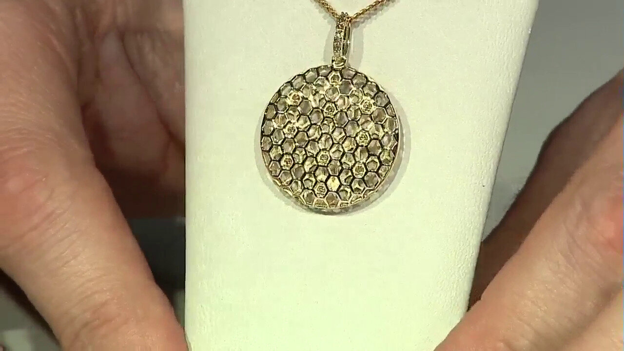 Video 9K I2 Champagne Diamond Gold Pendant (Ornaments by de Melo)