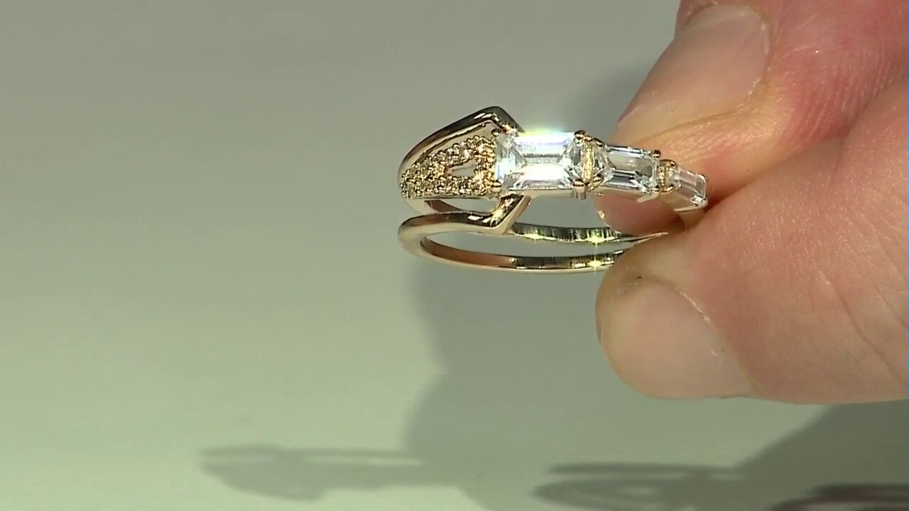 Video Gouden ring met een zirkoon (de Melo)