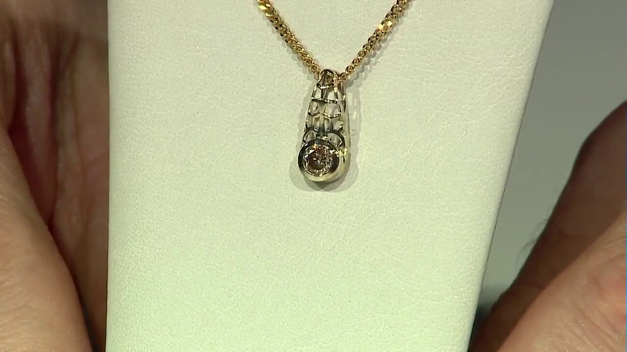 Video 9K I2 Champagne Diamond Gold Pendant (Ornaments by de Melo)