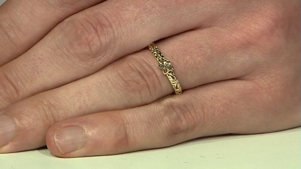 Video 9K I2 Champagne Diamond Gold Ring (Ornaments by de Melo)