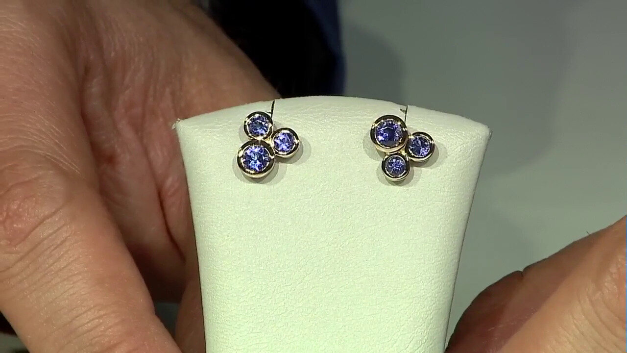 Video 9K AAA Tanzanite Gold Earrings (de Melo)