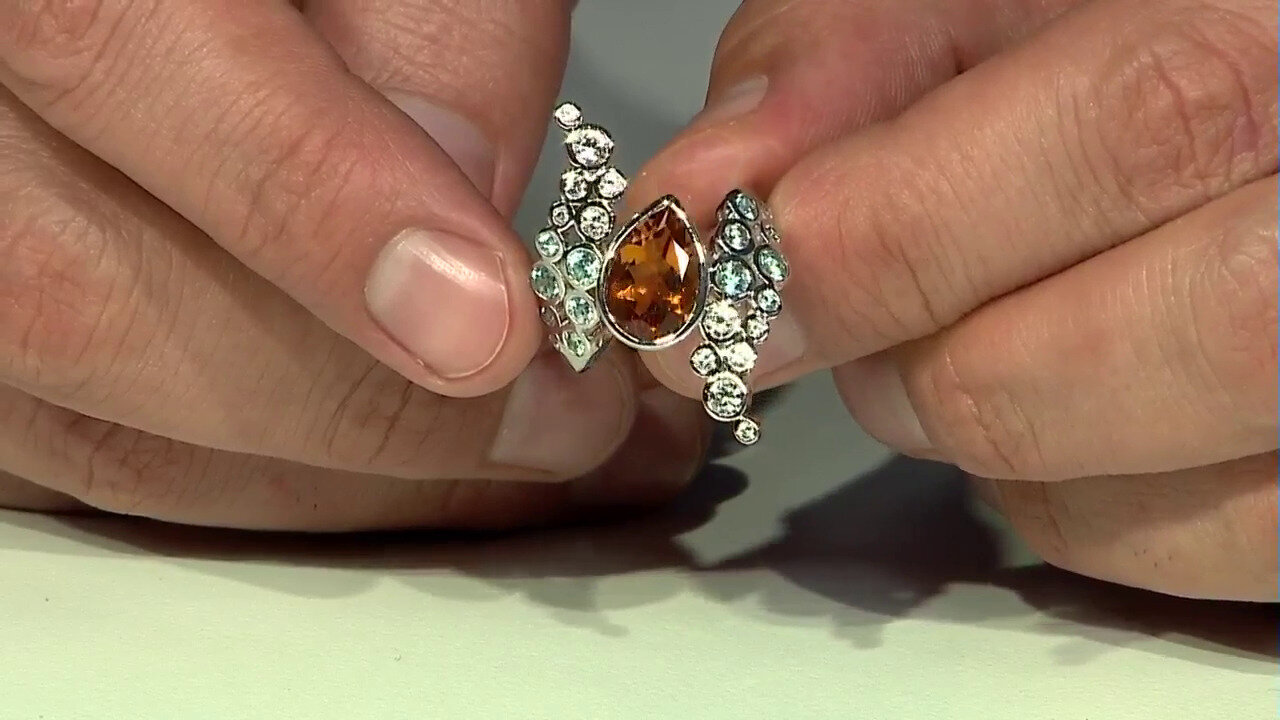 Video Bague en argent et Citrine Madère (de Melo)