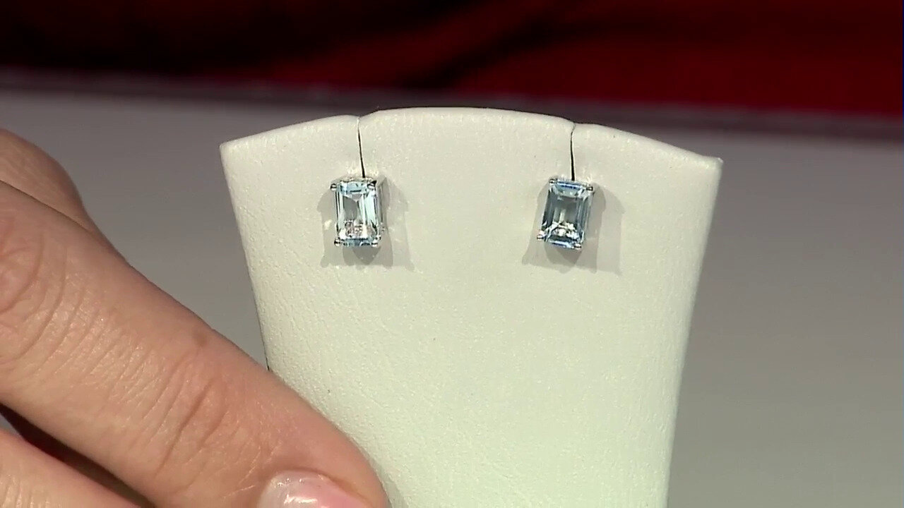 Video Sky Blue Topaz Silver Earrings