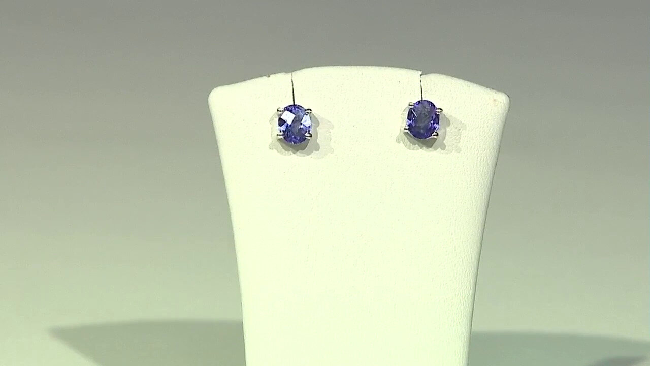 Video Tanzanite Silver Earrings