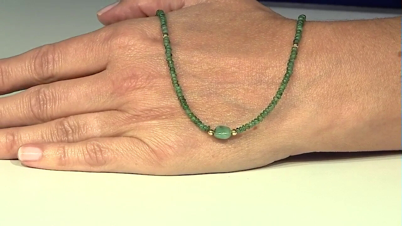 Video Zambian Emerald Silver Necklace (Riya)