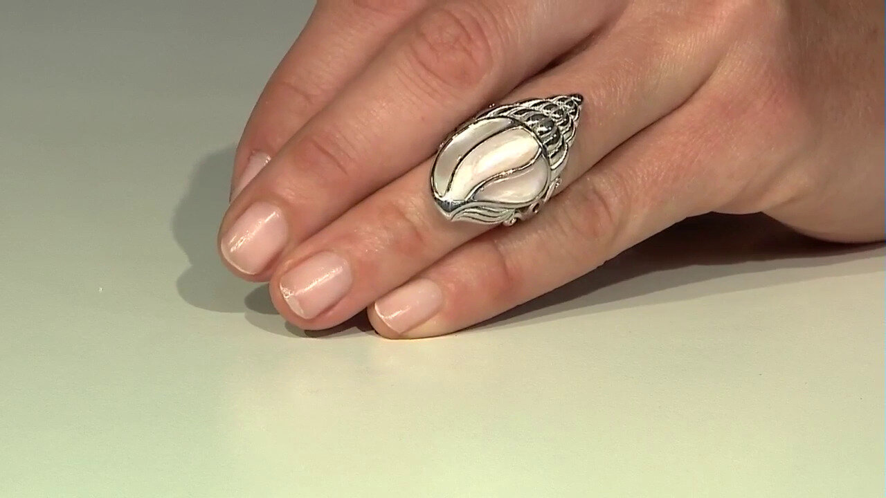 Video Mother of Pearl Silver Ring (Art of Nature)