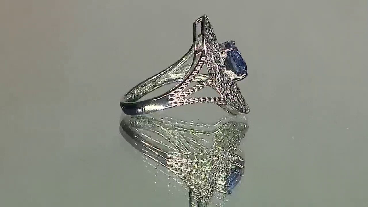 Video 18K Ceylon Blue Sapphire Gold Ring (CIRARI)