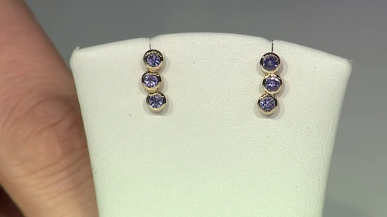 Video 14K AAA Tanzanite Gold Earrings (CIRARI)