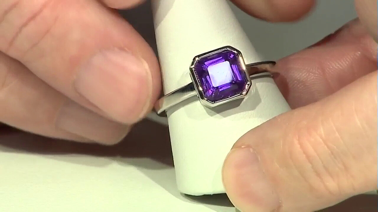 Video Siberian Amethyst Silver Ring (MONOSONO COLLECTION)