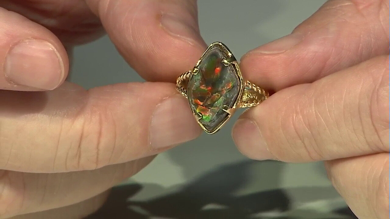 Video Ammolite Silver Ring