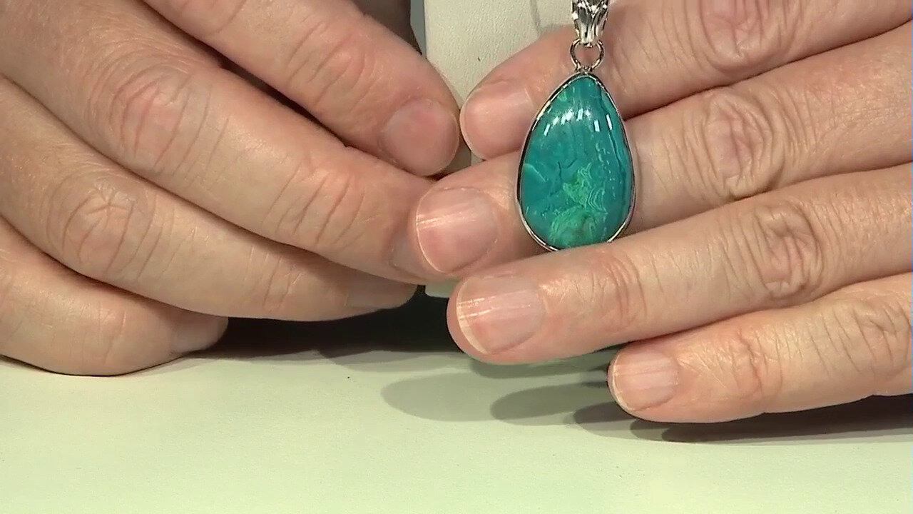 Video Pendentif en argent et Opale bleue d'Atacama