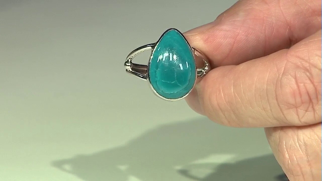 Video Blue Atacama Opal Silver Ring