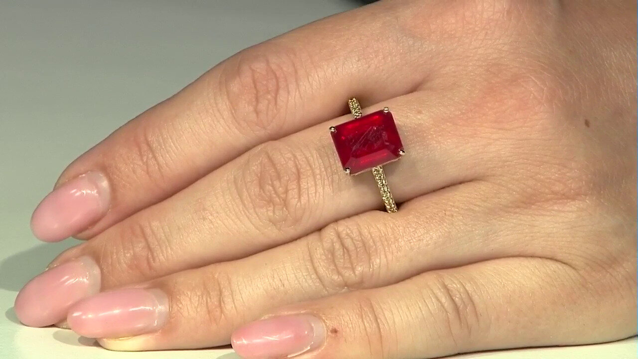 Video 9K Bemainty Ruby Gold Ring