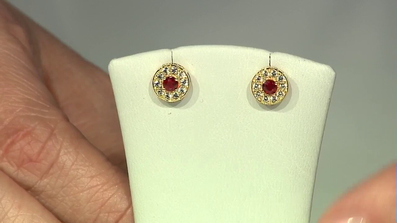 Video Tanzanian Ruby Silver Earrings