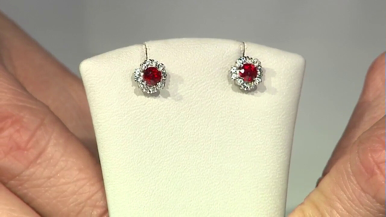 Video Tanzanian Ruby Silver Earrings