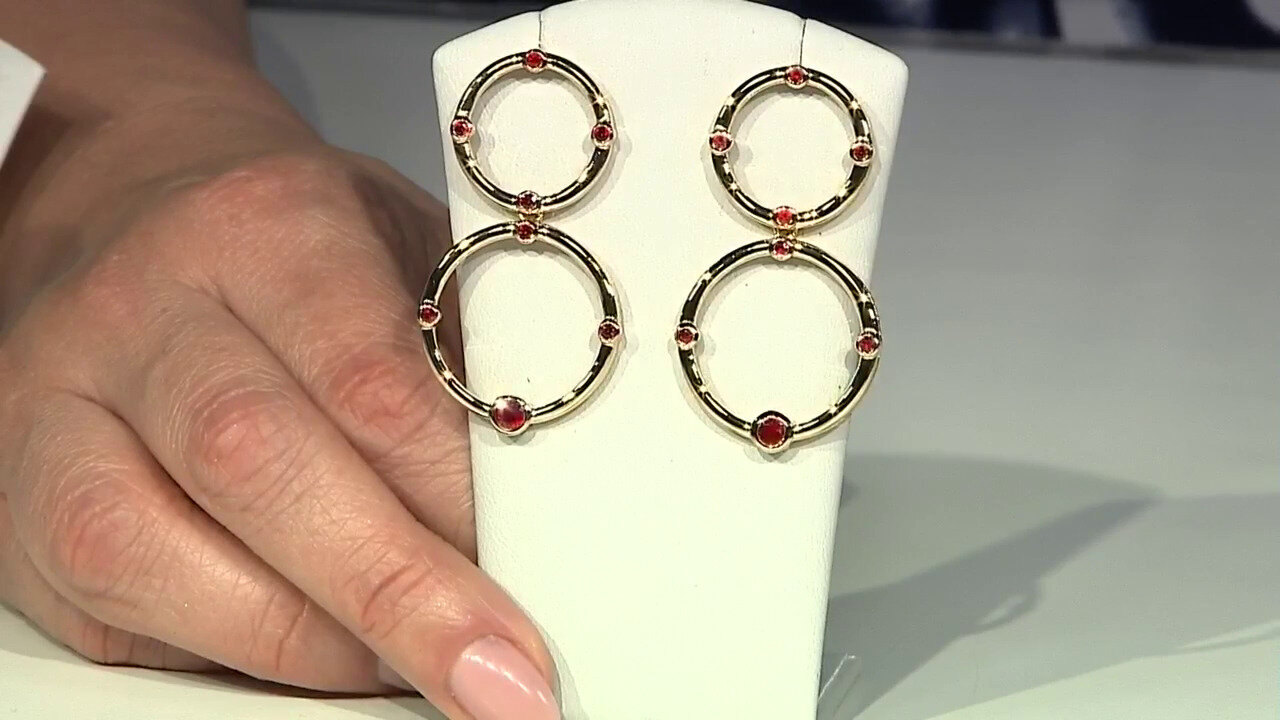 Video Tanzanian Ruby Silver Earrings