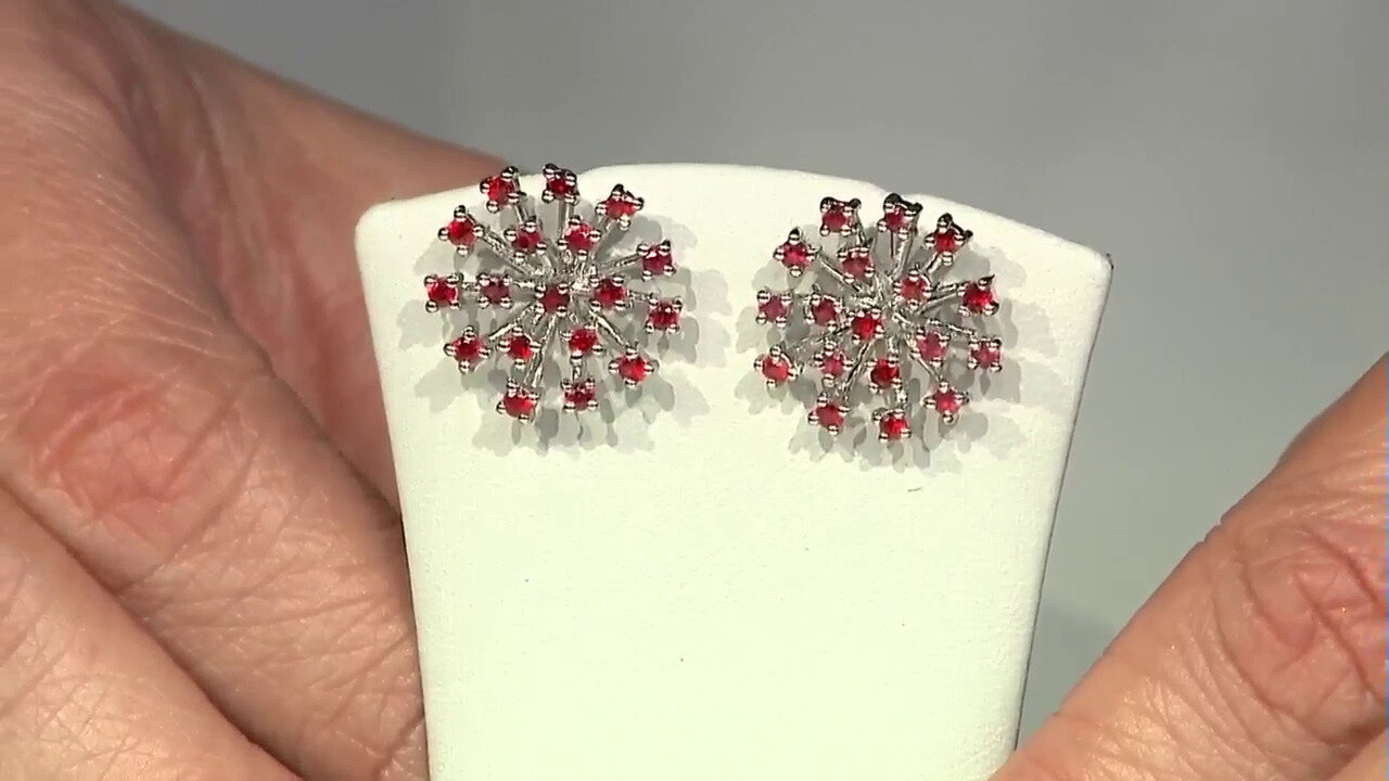 Video Tanzanian Ruby Silver Earrings