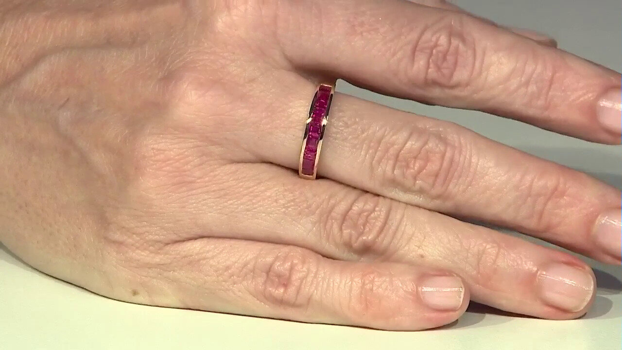 Video 14K Burmese Ruby Gold Ring (CIRARI)